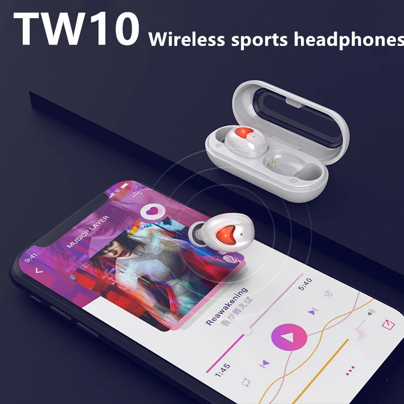 TW10 Новинка Bluetooth гарнитура 6D стерео объемная беспроводная портативная