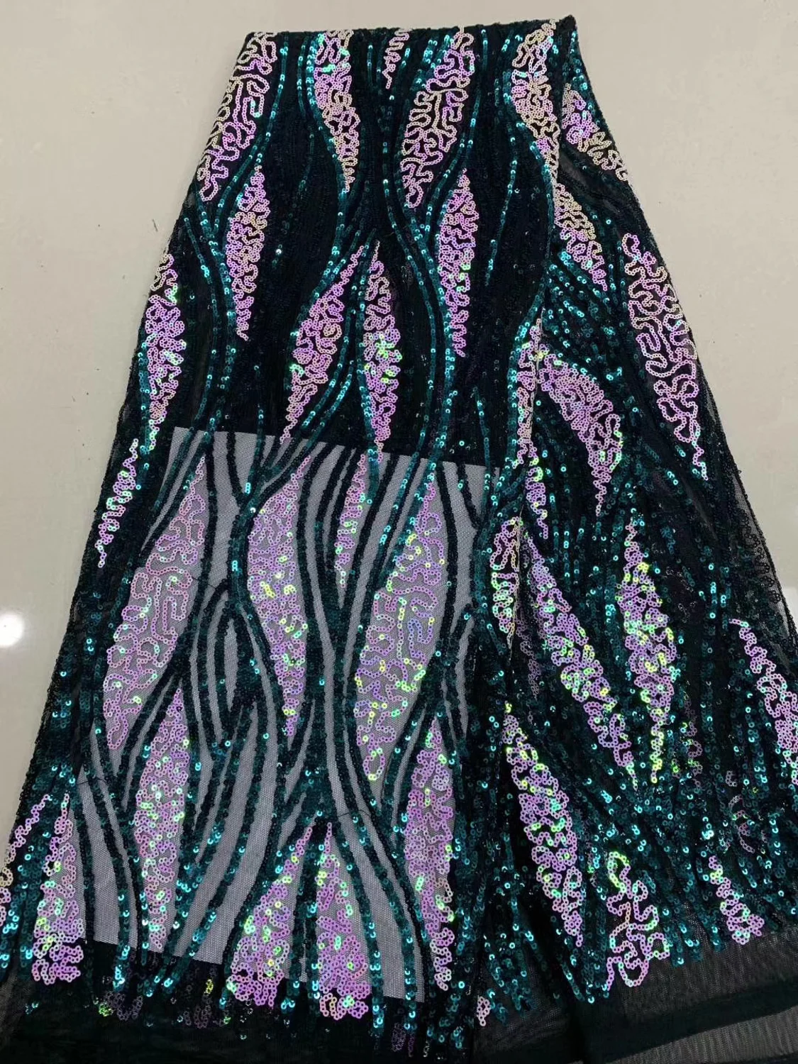 

2020 High Quality Sequins African Sequins Net Lace Embroiderd French Tulle Lace Fabric Nigerian Sequins Lace For Wedding party