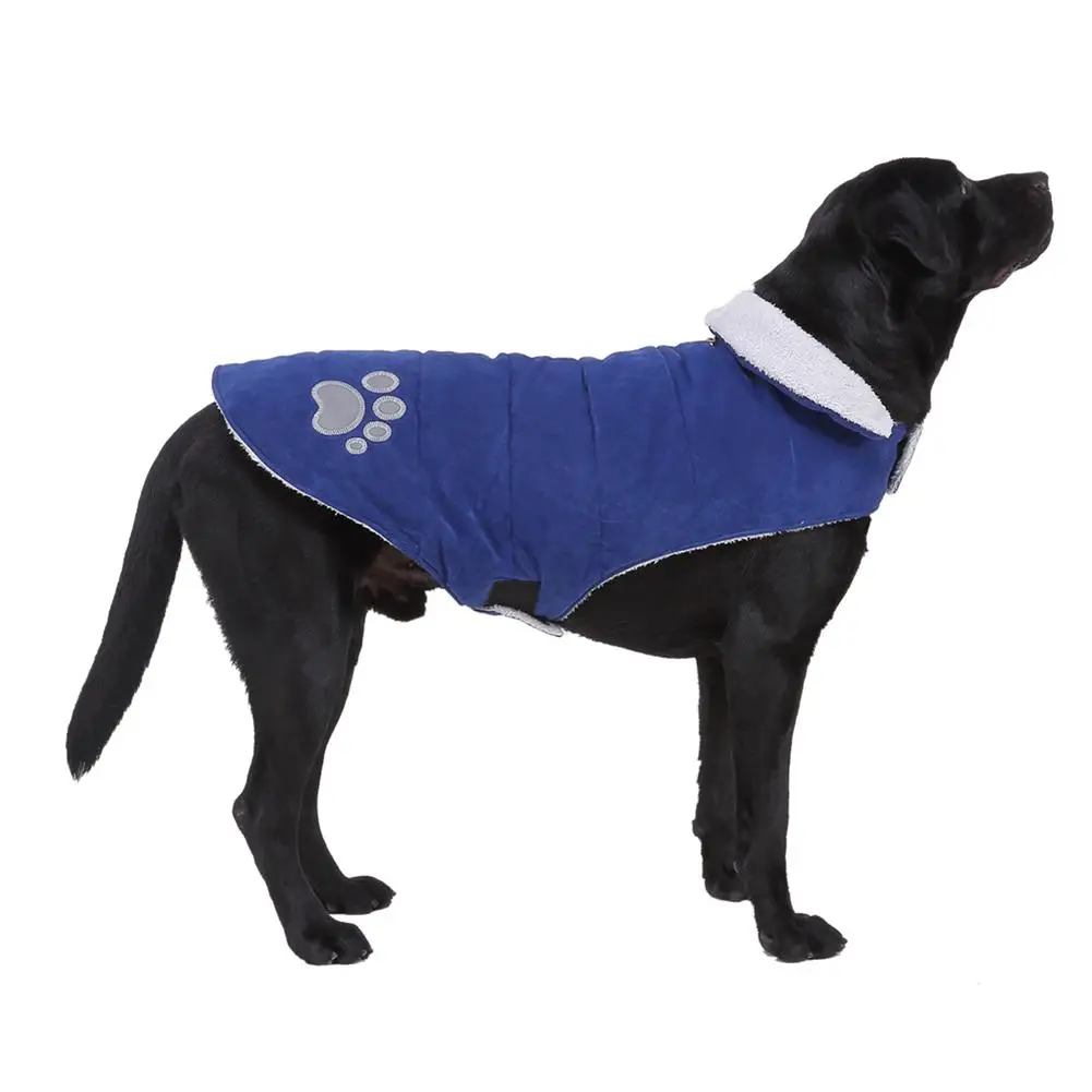 Зимняя теплая плюшевая Двусторонняя одежда для лап собак и щенков пальто