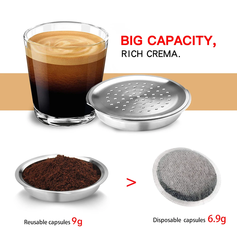 Recafimil Reusable Coffee Capsule for Senseo Crema Pod Refillable Filters Stainless Steel Machine Cup with Tamper | Дом и сад