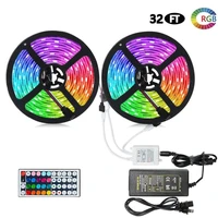 2 packed 16 4 ft 150 leds smd 5050 rgb strip light kit weather proof color changing adhesive lighting with 44 key remote control