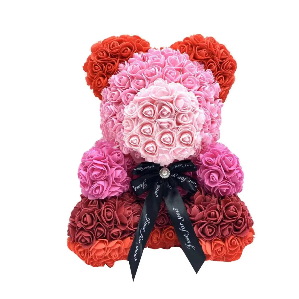 

Розовый медведь, 25 см, искусственный цветок из пенопласта, мишка тедди для Дня Святого Валентина, дня рождения, подруги, свадебное украшение,...
