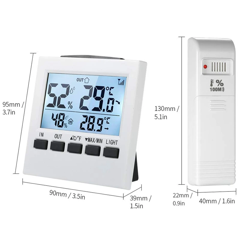 Promotion! Digital Wireless Thermometer Hygrometer Temperature Humidity Moisture Meter For Smart Home Vegetable Greenhouse Wareh |