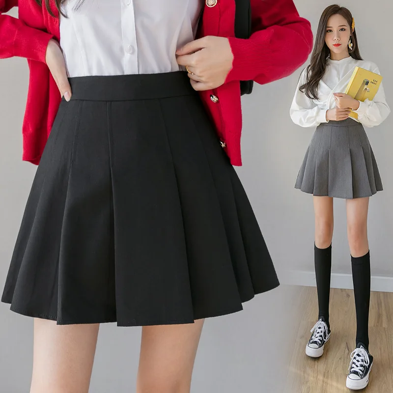 

Skirts New Direct Selling A-line Acetate Saia Faldas Skirt Spring/ 2020 Suit High Waist A- Line Short Preppy Anti-exposure
