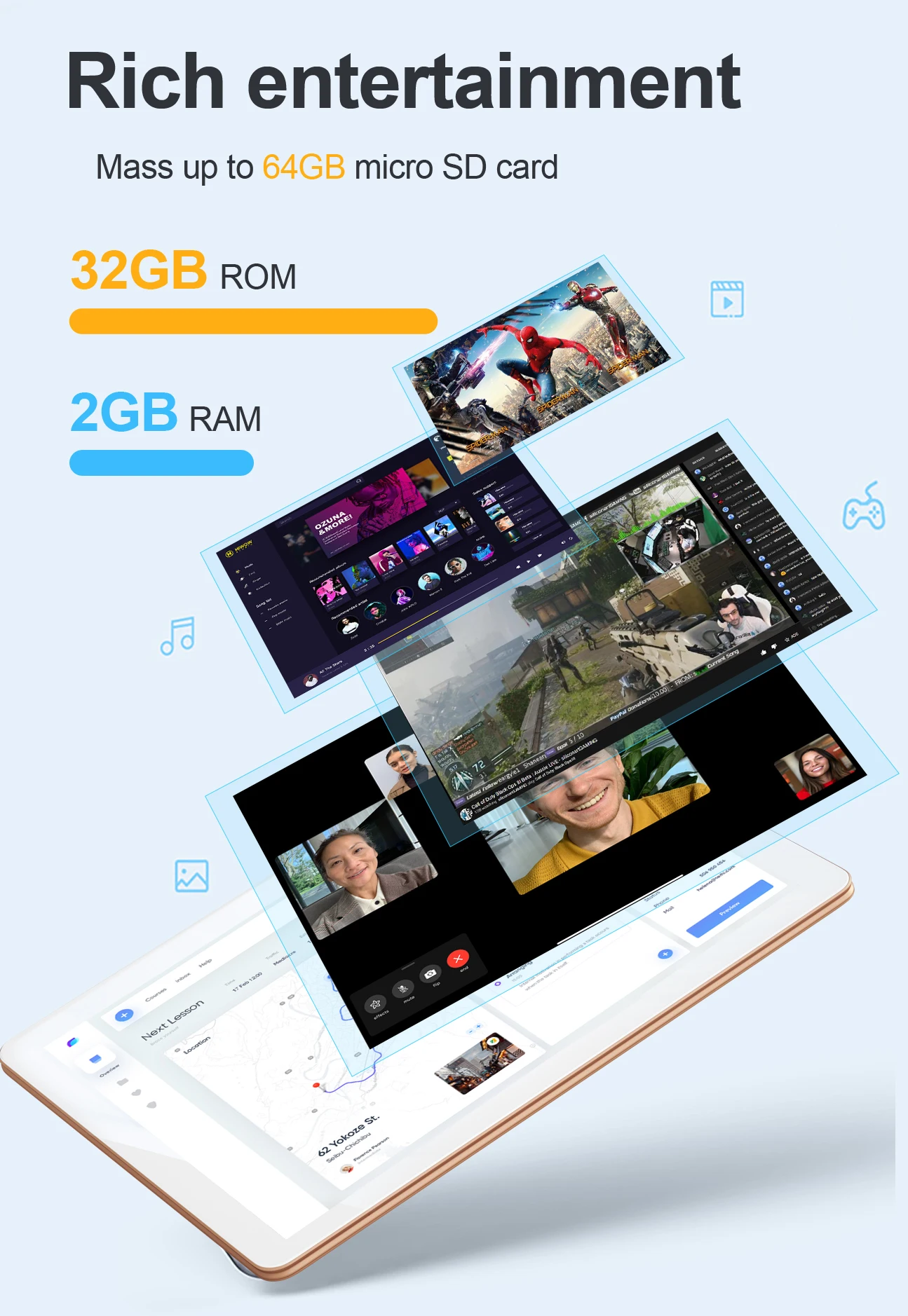 Планшет Pro на Android 10 1 экран 9 0 дюйма 2 Гб + 32 ГБ | Компьютеры и офис