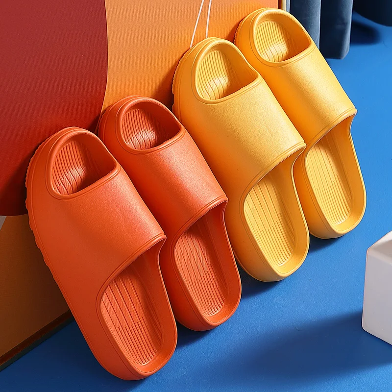 

Summer Men Women Couple 4.5CM Thicken Platform Slippers Solid Color Home Indoor Slides Shoes Serrated Edge Breathable Flip Flops