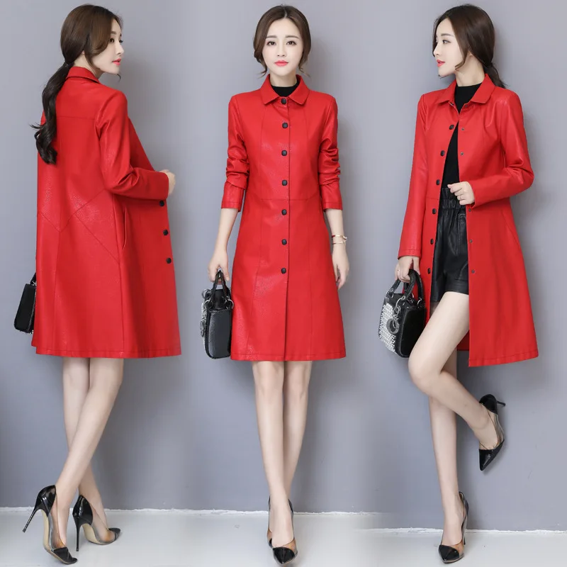 Известная Новая модная Осенняя Женская дубленка пальто средней длины ветровка