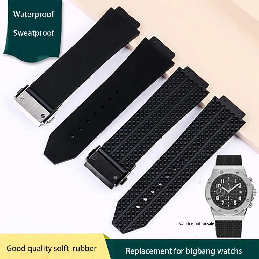 Rubber Silicone watch band for Classic Fusion | Big Bang Rubber Watch Male's watch strap 25X19mm Lug Bracelet