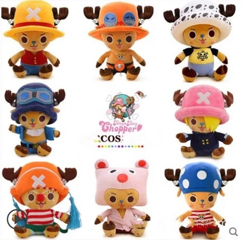 

30CM Anime One Piece Chopper Cosplay Sabo Sanji Soft Plush Toys Party Decorations Dolls Cartoon Stuffed Dolls Xmas Gift For kids