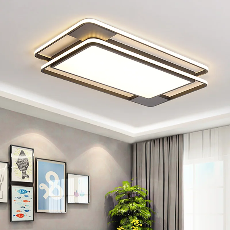 Новая искусственная коричневая алюминиевая акриловая потолочная лампа для