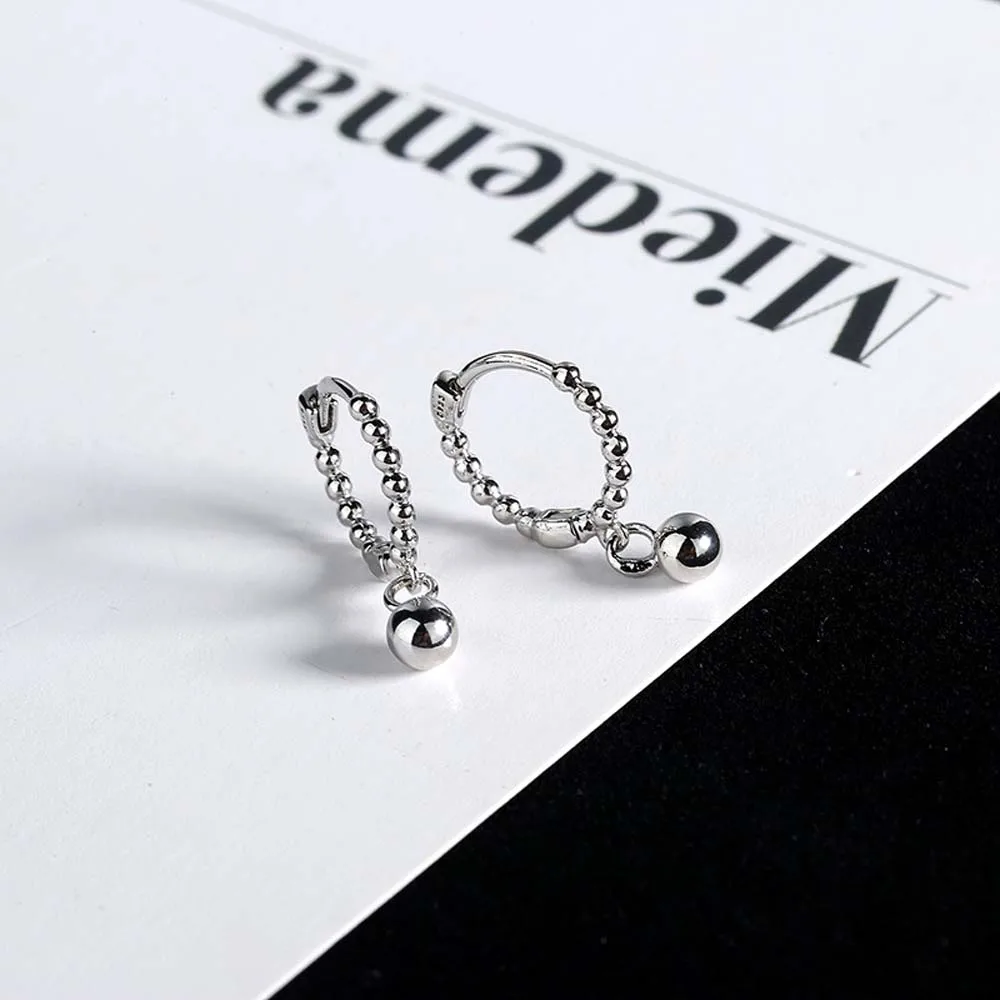 

Small Bead Hoop Earrings Female Temperament Simple Personality Round Bead Peas Ear Buckle