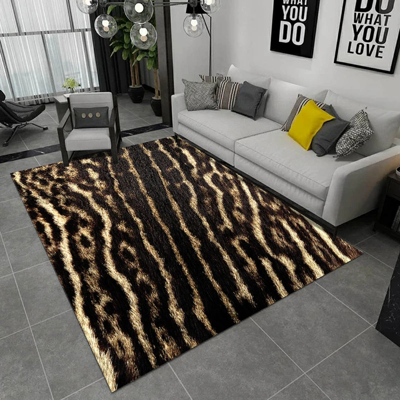 Nordic Living Room 3D Zebra Pattern Carpet Super Flannel Point Plastic Anti-slip Area Rug Floormat Decor Bedroom Carpets | Дом и сад