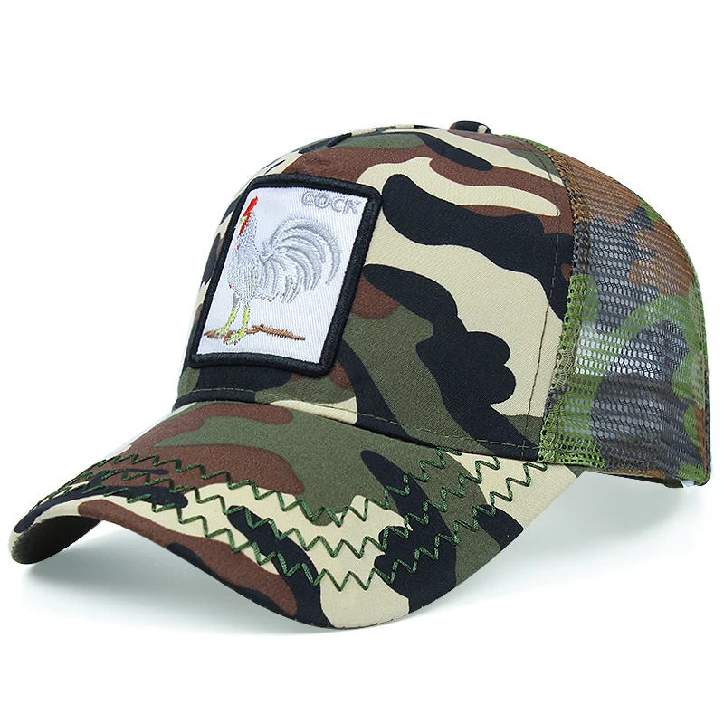 

бейсболка Rooster Embroidery Caps for Men Summer Breathable Mesh Baseball Cap Outdoor Sports Hats for Women кепка женская кепк