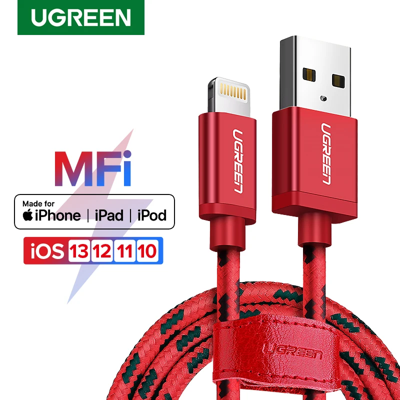 Ugreen для iPhone кабель Lightning-USB кабель для iPhone 8 11 Pro X XR Быстрая зарядка кабель для мобильного телефона USB зарядное устройство Шнур