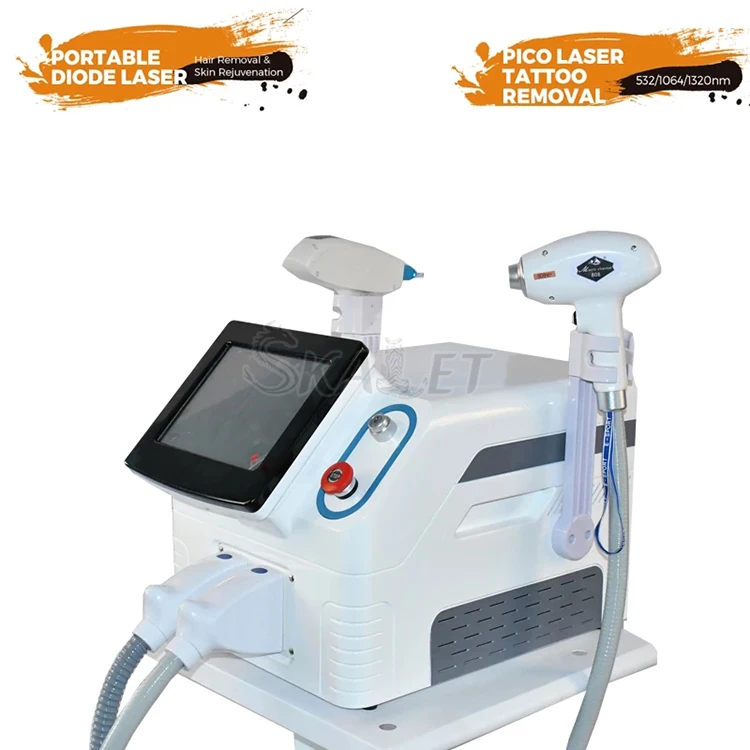 

New 755 808 1064nm Diode Nd Yag Laser 2 In 1 Body Hair Removal Machine Skin Rejuvenation for All Skin Colors 20millions Shots