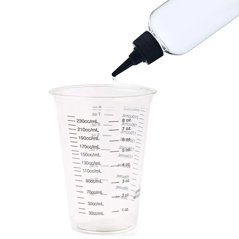 Одноразовые мерные стаканчики для смолы прозрачный пластиковый мерный