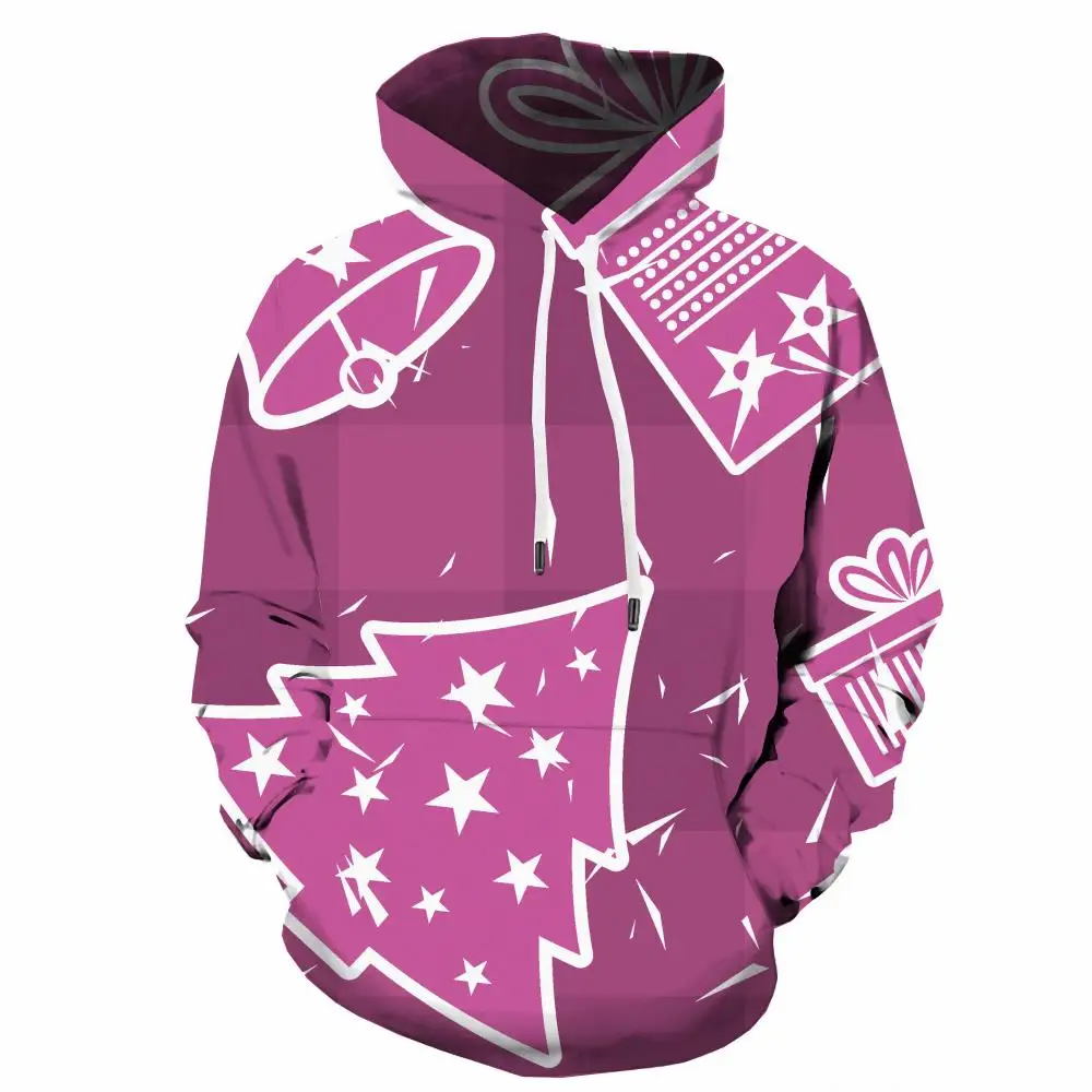 

3d Hoodies Christmas Sweatshirts men loose New Year Sweatshirt Printed Christmas Tree Hoodie Print Purple 3d Printed Long Sleeve