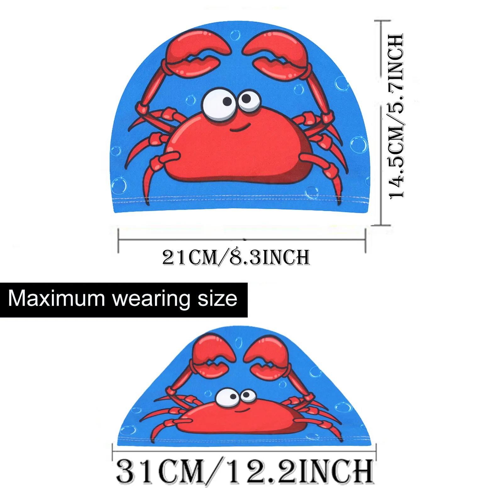 

Children Cute Cartoon Fabric Swimming Cap Swiming Pool Water Sport Protect Ears Hat Swim Bathing Hats Caps For Boys Girls #T1P