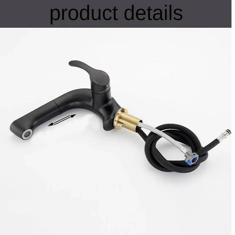 

Bathroom and Kitchen Basin Faucet Pull-out Mixing Faucet Single Handle Hot and Cold Water Faucet Water Saving Brass Faucet