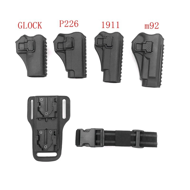 

Тактическая кобура Glock 17/Beretta M9/Colt 1911/SIG SAUER P226, кобура для бедра, для правой руки, с низкой широкой платформой, чехол на талии