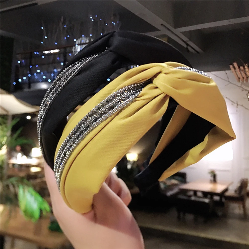 Модные аксессуары для волос Женская однотонная ткань средний крест-Шипованная