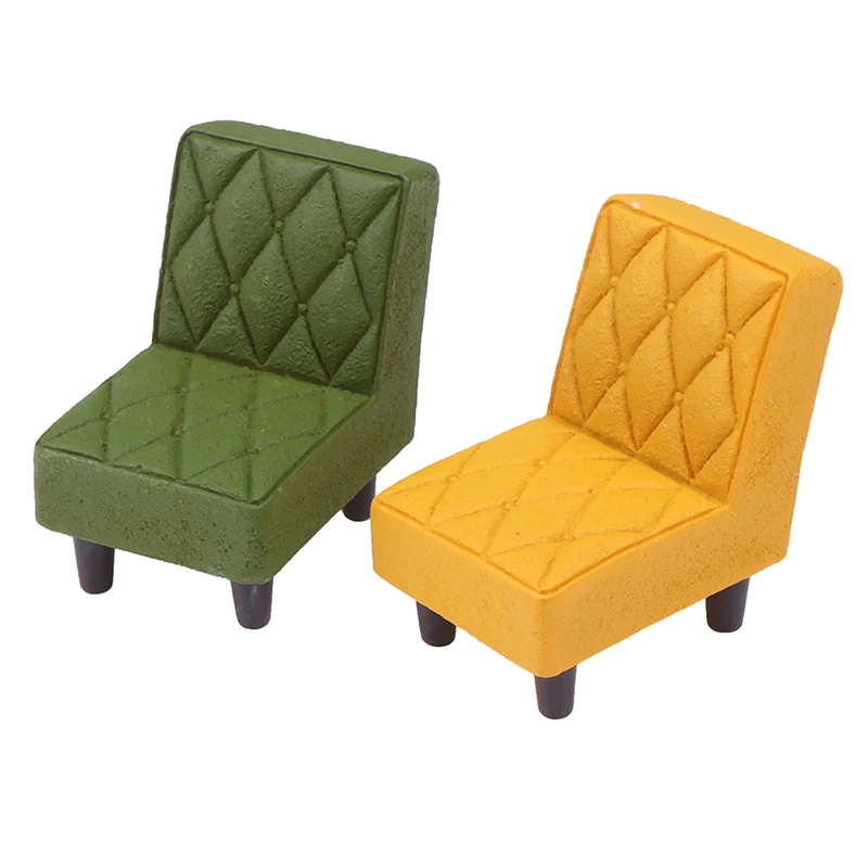 

1/12 Dollhouse Miniature Accessories Mini Resin Stool Simulation Sofa Furniture Model Toys for Doll House Decoration