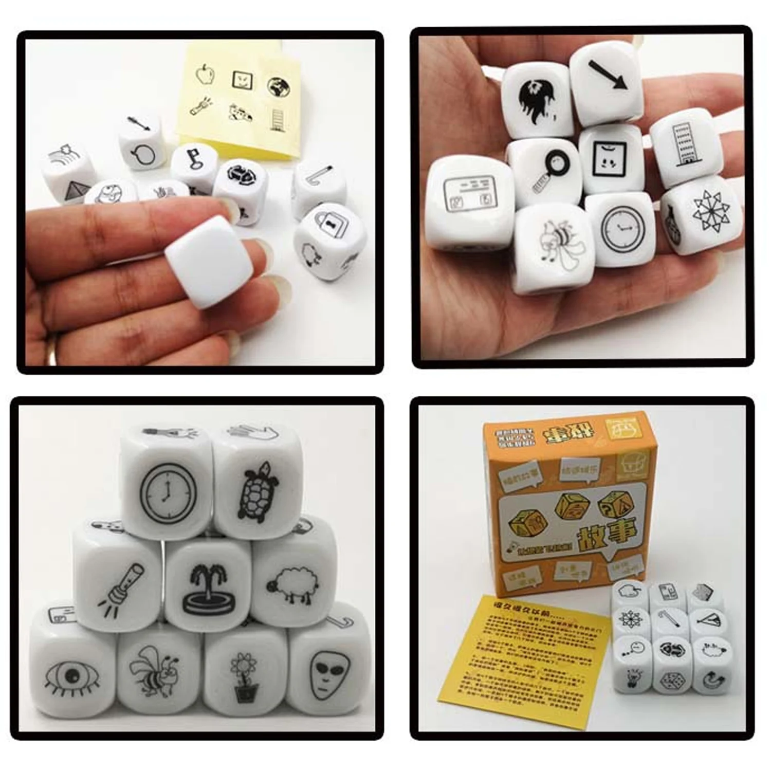 

9pcs Cubes 54pcs Images Game Puzzle Telling Story Dice Toy for Children DIY Toddlers Storytelling Game Imaginative Play Supplies