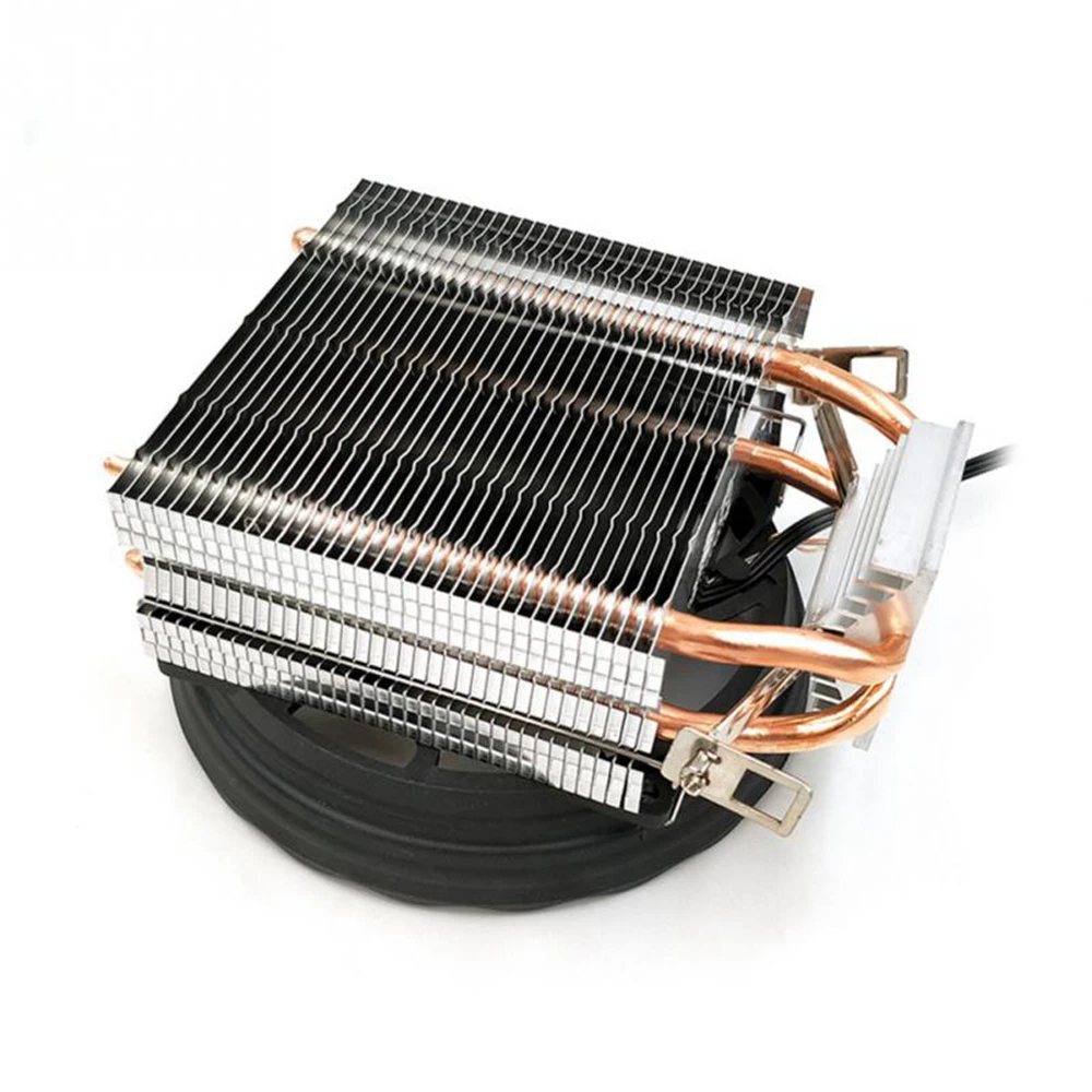 3 Pin 2 медная труба 12V светодиодный RGB Вентилятор охлаждения процессора кулер бесшумный радиатор Intel LGA 775 1150 1151 1155 1156 1366 AMD 938 939 940
