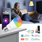 Tuya Smart светильник лампа Wi-Fi лампы мощностью 10 Вт Цвет изменение цветная (RGB) Светодиодная лампа e27 110V 220V приложение пульта дистанционного управления совместимы Поддержка Alexa Google Home