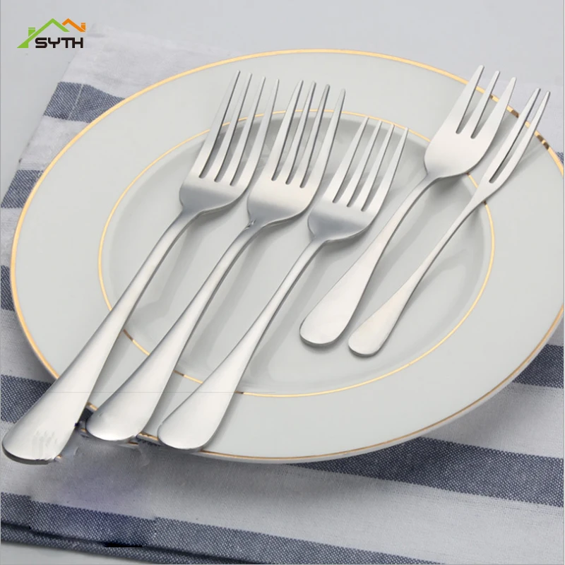 410 нержавеющая сталь фрукты десерт торт вилка Западный стейк столовые приборы
