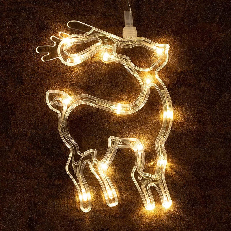 

Christmas LED Garlands Star Snowman Windows Suction Cup Hanging Fairy Lights Battery Powered LED Decoration Lights