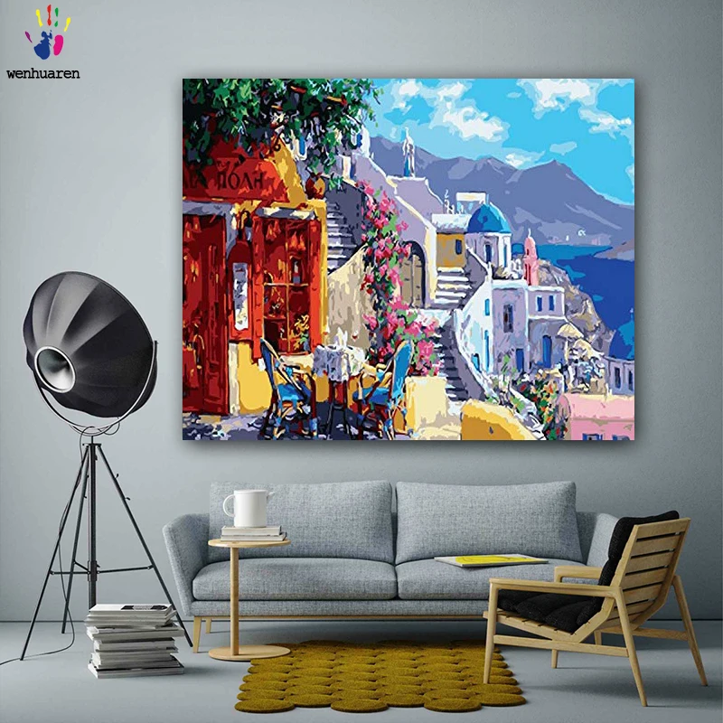 DIY картинки для раскраски по номерам с красивыми цветами изображение замка