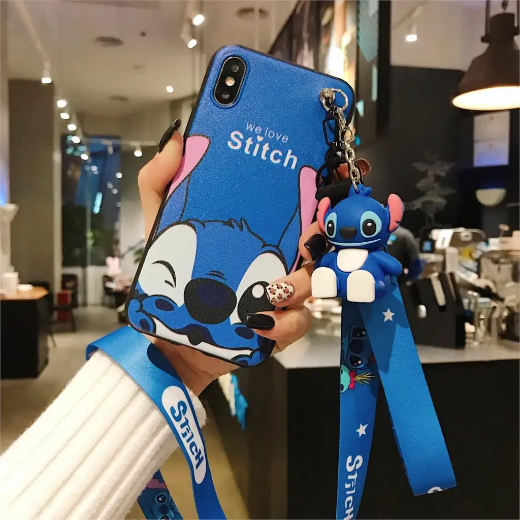 Для iPhone 11 Pro Xs Max XR 6 7 8Plus для samsung A20 30 50 S10 S9 обратите внимание; размеры 9 и 10 чехол стежка чехол-накладка из термополиуретана с подставкой держателем для телефона ремень веревка Чехол - Цвет: Case Holder Rope