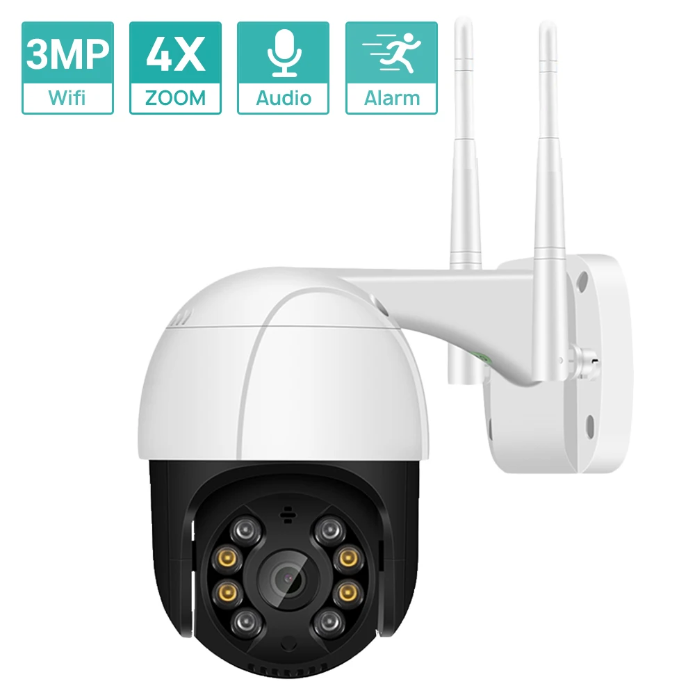 3MP мини PTZ скоростная камера Wi Fi Камера автоматическое слежение за 4xdigital зум AI