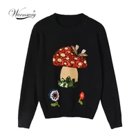 2021 fall winter new arrival women korean style slim o neck sequined mushroom coats pullover knitted sweater c 102