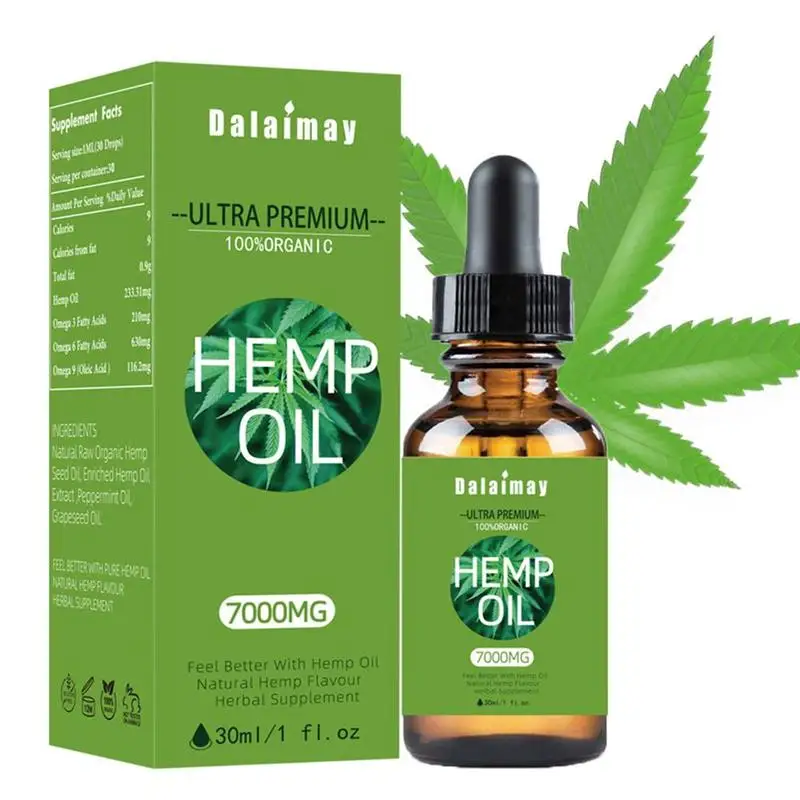 

Hemp oil 30ml 7000mg 100% natural organic herbal essential oils massage stress relieve best sleep oil