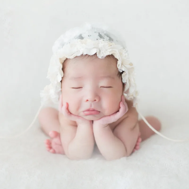 Детский реквизит для фотосъемки новорожденный Кружевной Костюм с капюшоном