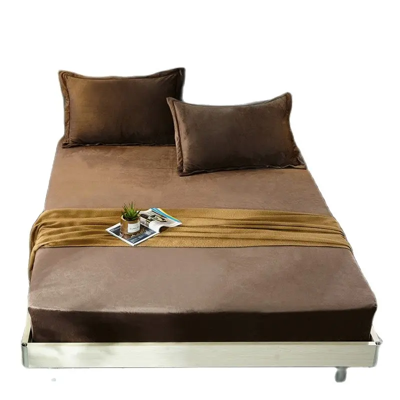 1 или 3 шт. зимняя натяжная простыня теплый Кристальный бархатный однотонный