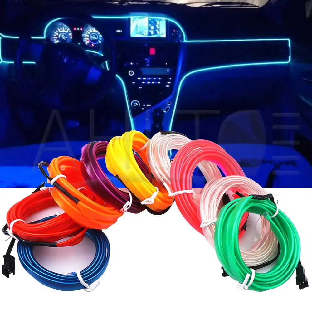 

Car Door Strip Led Atmosphere Car Line Lamp Interior Decorative Light Dashboard Reading Rope Line Flexible Lamp 12V Blue Line