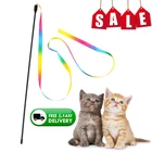 Игрушки для кошек, симпатичная забавная разноцветная Радужная палочка, тизер для домашних животных, пластиковые игрушки для домашних животных, Интерактивная палочка, тизер для кошек
