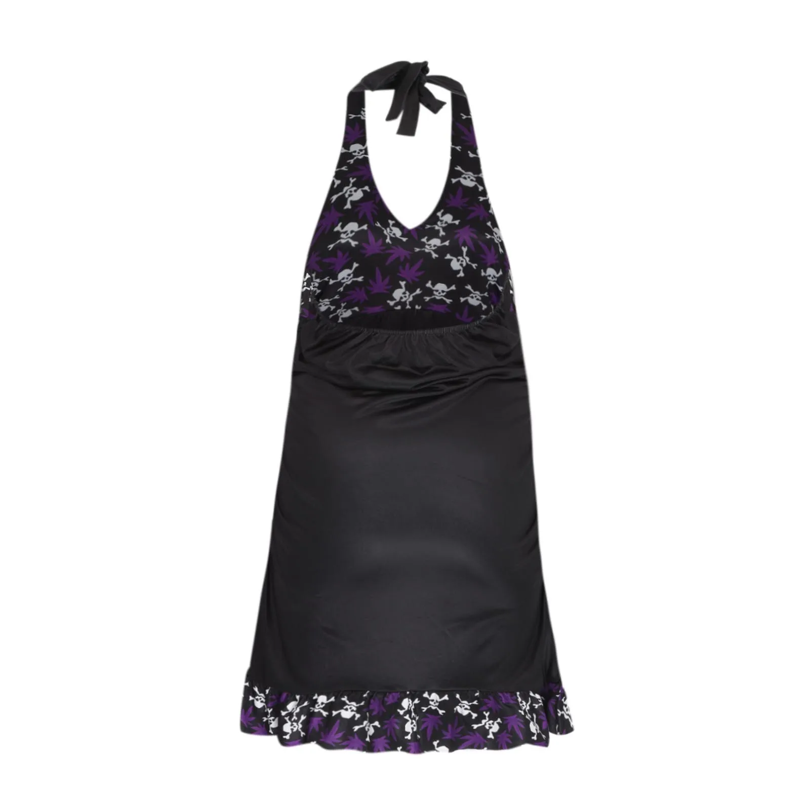 

Women's Dress Summer Casual V-neck Skull Hand Print Halter Neck Sexy Halter Slim Dress 2021