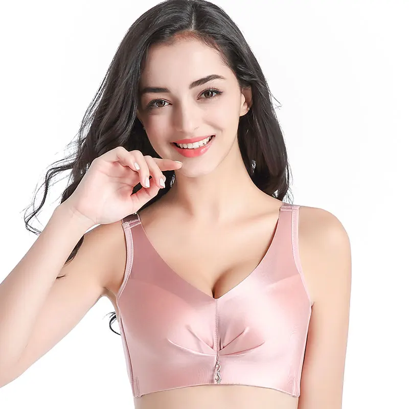 

Кружевной бюстгальтер без косточек, модное нижнее белье, Бралетт, однотонный Гладкий бюстгальтер, новый сексуальный женский бюстгальтер, гладкий атласный бюстгальтер