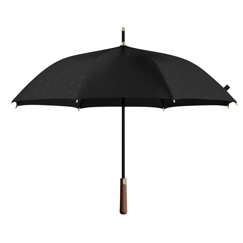 

Double Black Umbrella Long Straight Handle Uv Protection Reinforced Umbrella Large Windproof Paraguas Mujer Home Garden EF50UB
