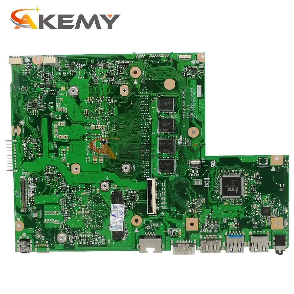akemy x540up laptop motherboard for asus vivobook r540up r540u x540u f540u original mainboard 8gb ram i3 7100u r5 m420 2gb free global shipping