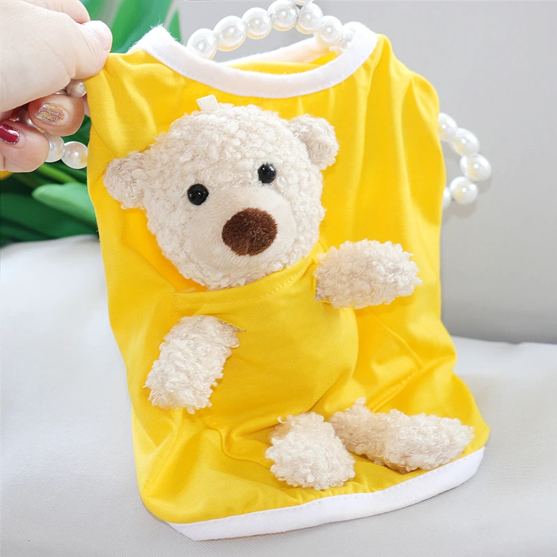 Fashion Dog Clothes Summer Thin Vest Teddy Soft Two-legged Puppy Yellow Pet Pullover Products XS-XL | Дом и сад