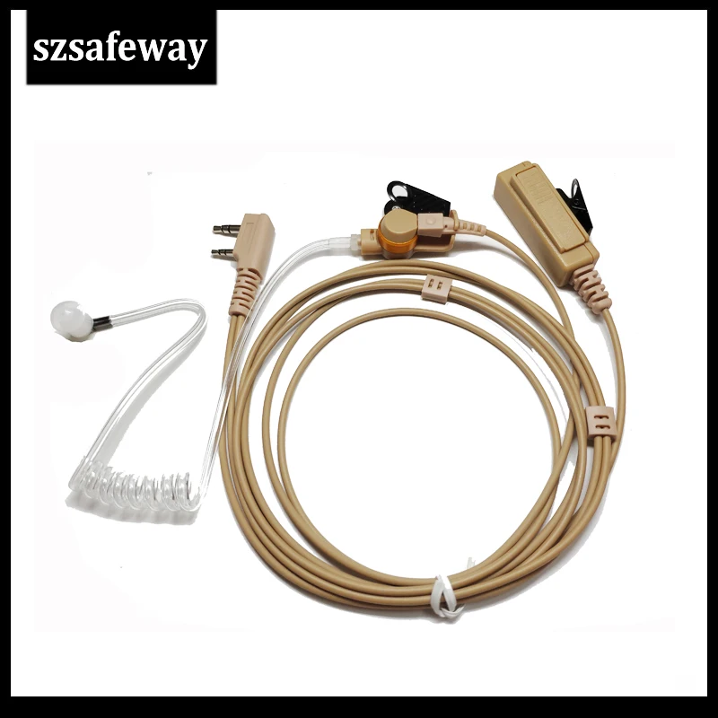 Двухпроводная рация бежевого цвета наушник телефон с кнопкой для разговора Kenwood