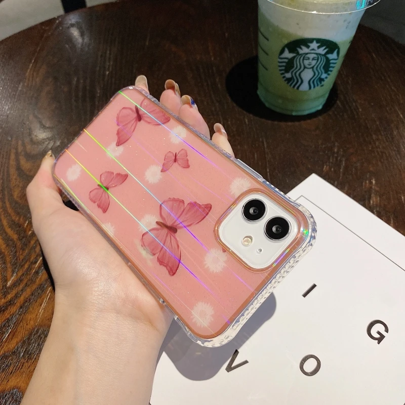 

For iPhone 7 8 1 1 Pro 12mini New Fashion Trendy Butterfly Drop-Resistant Phone Case