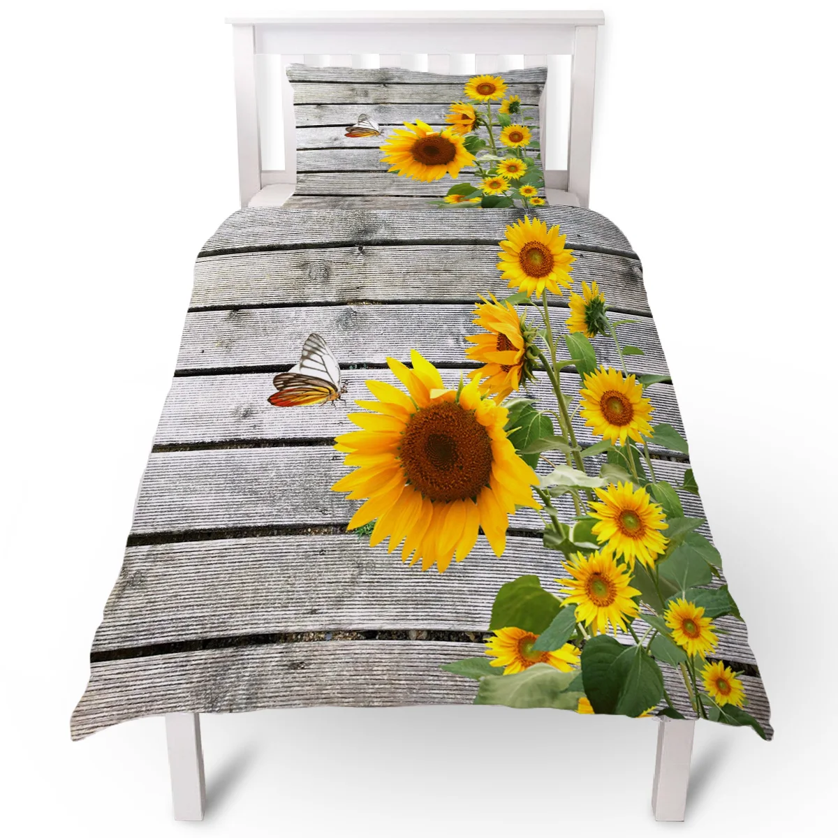 Подсолнечника деревенский шик пододеяльник подушка чехол Стёганое одеяло