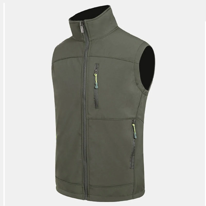 Мужская Весенняя Водонепроницаемая жилетка с флисовой подкладкой теплая куртка