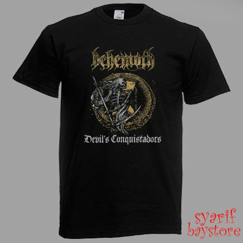 Бегемот Devils конкистадоры логотип мужские черные футболка Размеры S M L XL 2XL 3XL |